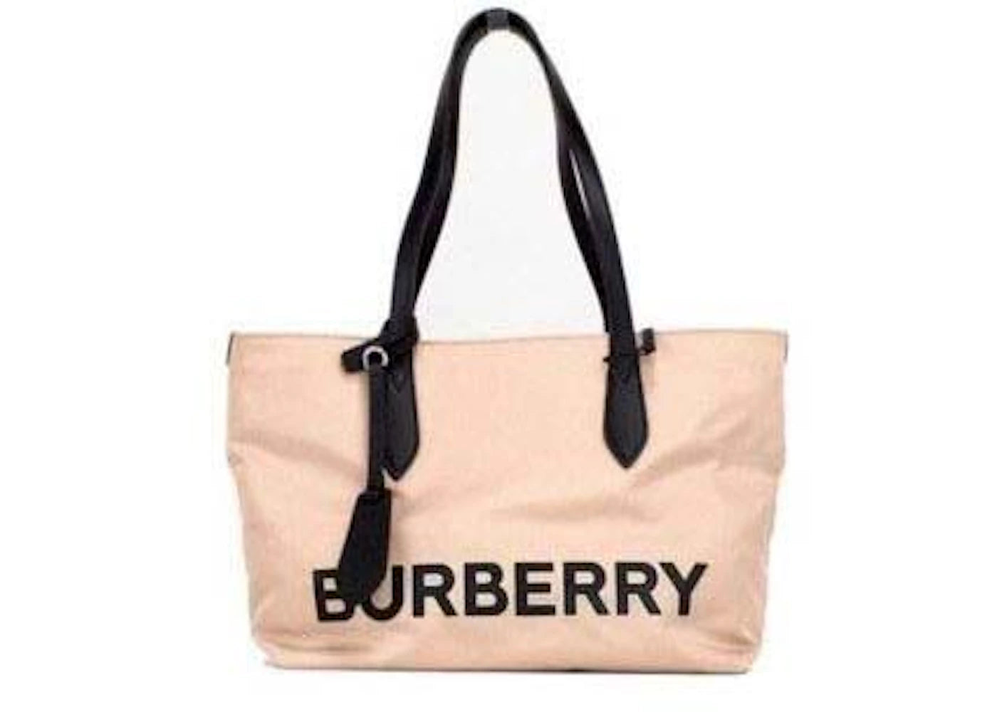 Burberry Small Logo Branded Econyl Nylon Tote Rose Beige