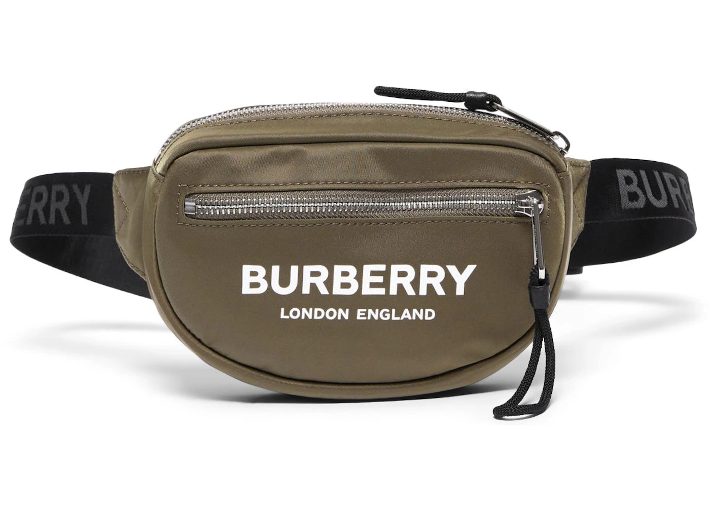 Burberry Cannon Bum Bag Logo Print Small Canvas Green