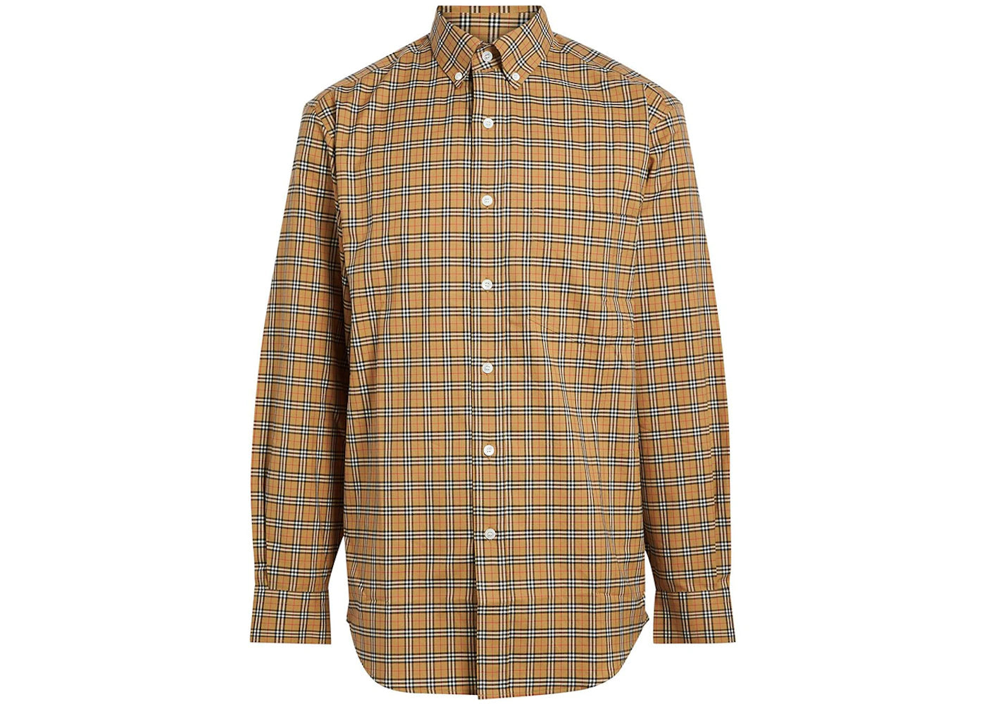 Burberry Small Scale Check Cotton Shirt Archive Beige