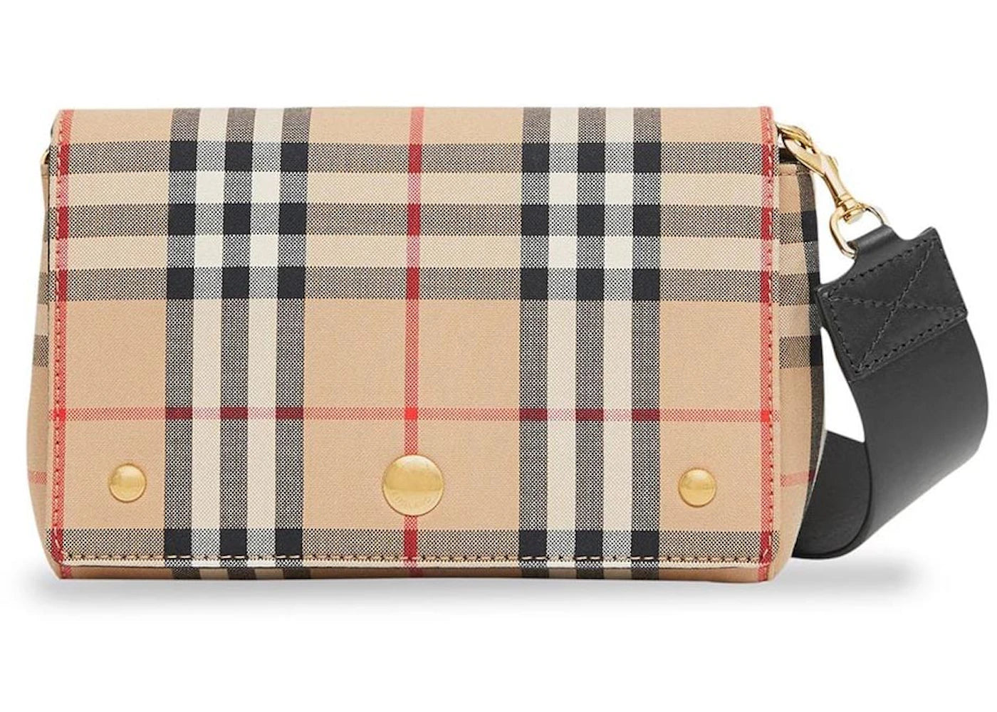 Burberry Small Vintage Check and Leather Crossbody Bag Archive Beige/Black