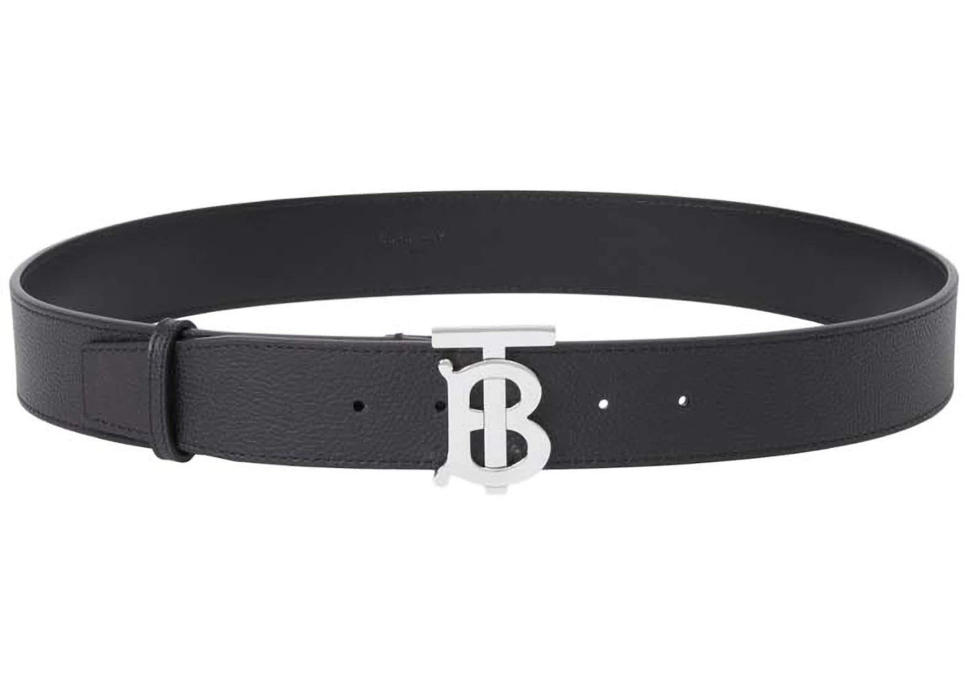 Burberry TB Buckle Belt Pebbled Calfskin Black