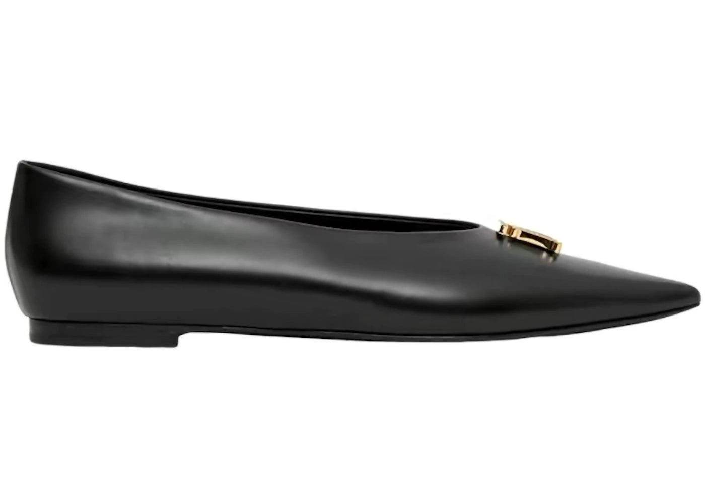 Burberry TB Logo Pointed Toe Flat Black (Women's)