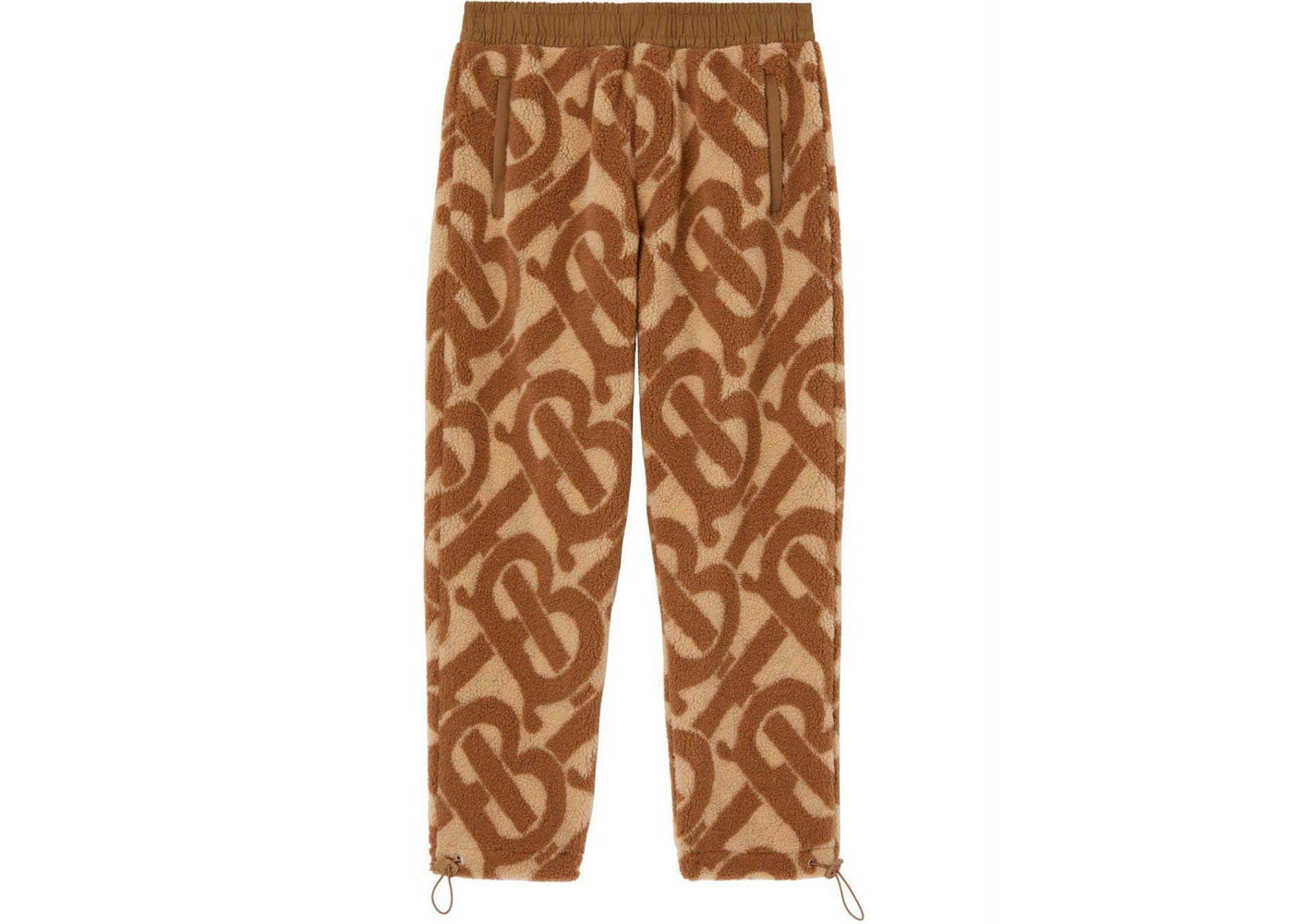 Burberry TB Monogram Fleece Jacquard Trousers Soft Fawn