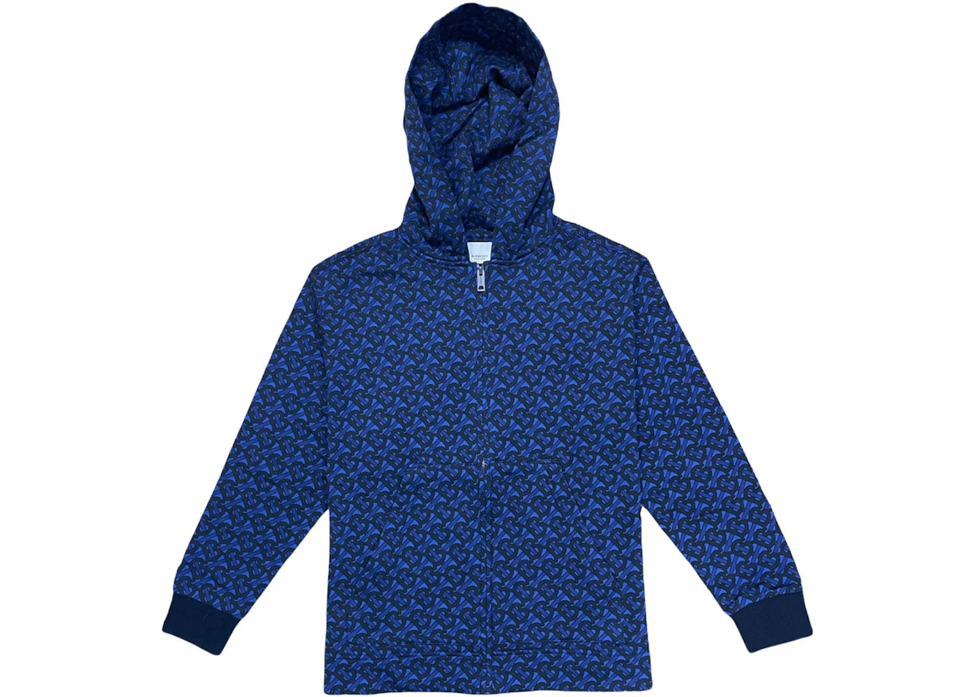 Burberry TB Monogram Print Zip-Up Hoodie Deep Royal Blue