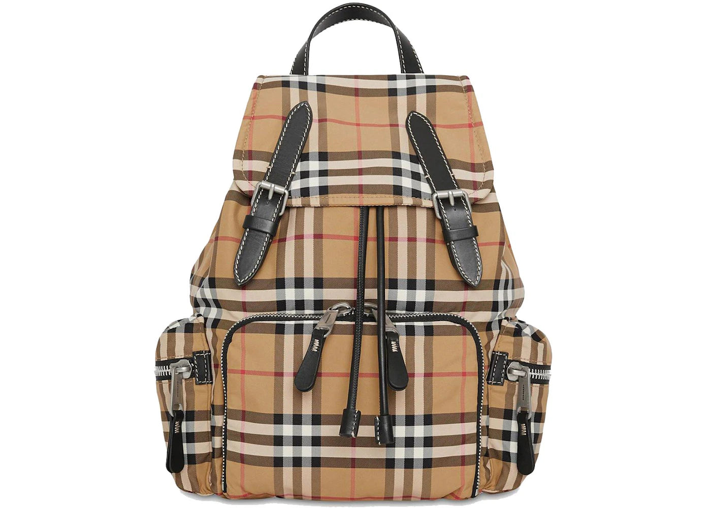 Burberry The Medium Rucksack Vintage Check Nylon Antique Yellow