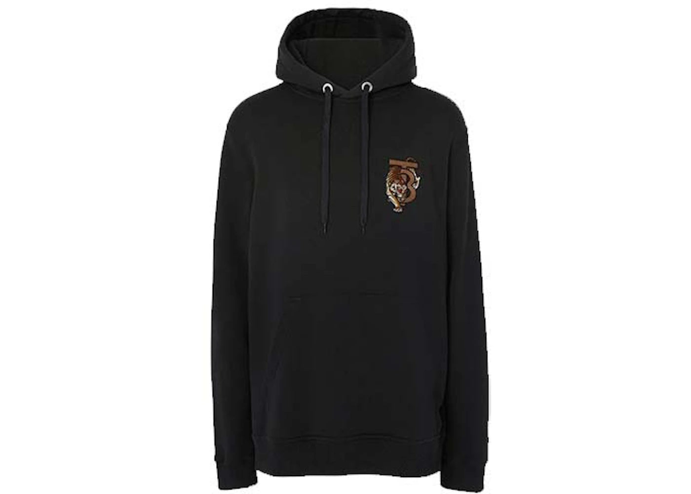 Burberry Tiger Graphic Cotton Hoodie Black