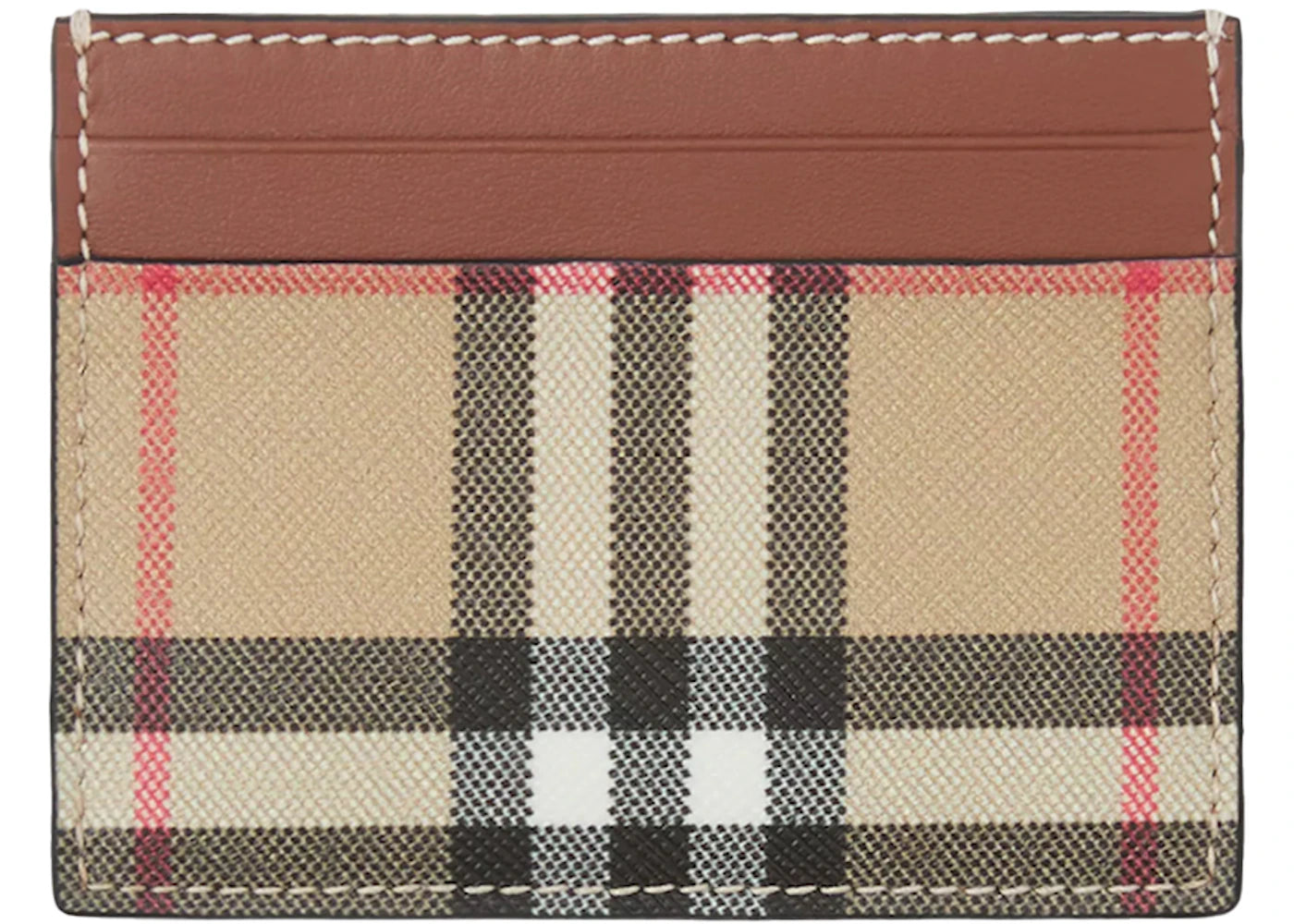 Burberry Vintage Check (4 Card Slot) Card Case Tan