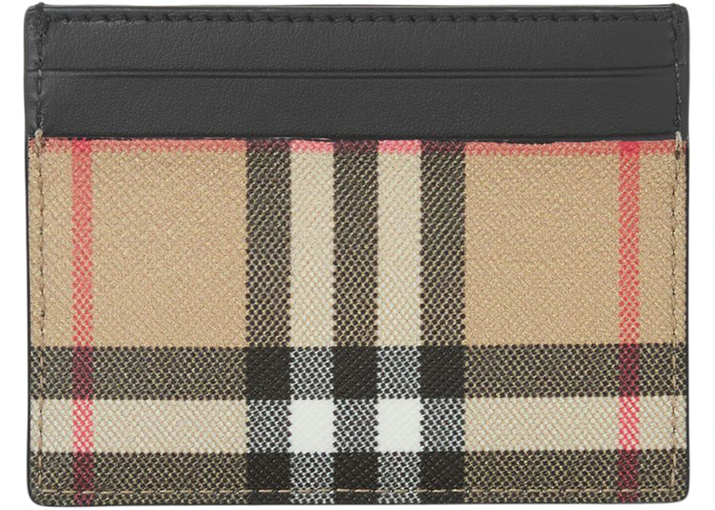 Burberry Vintage Check (5 Slot) Card Case Black/Archive Beige