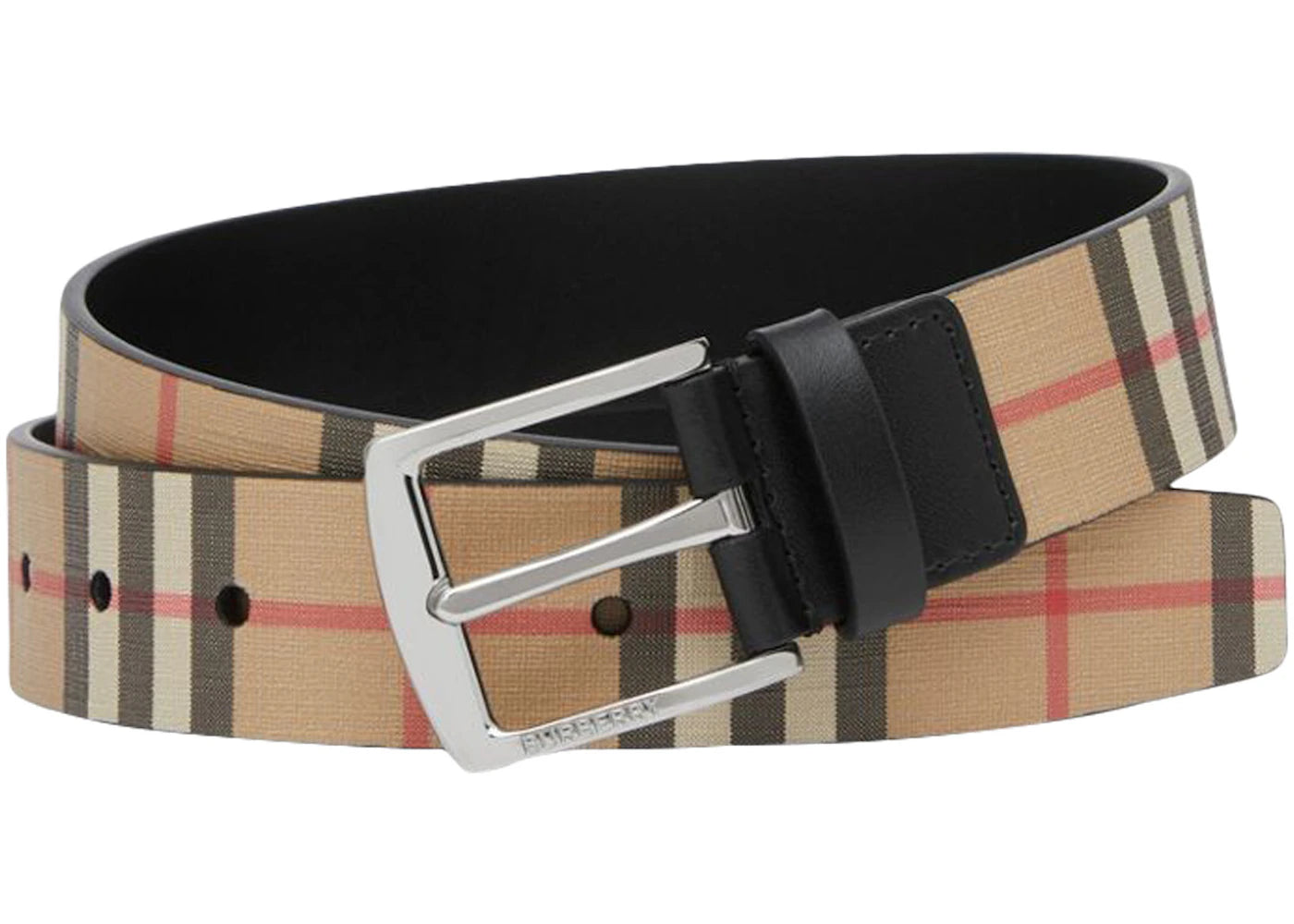 Burberry Vintage Check And Leather Belt Archive Beige/Black