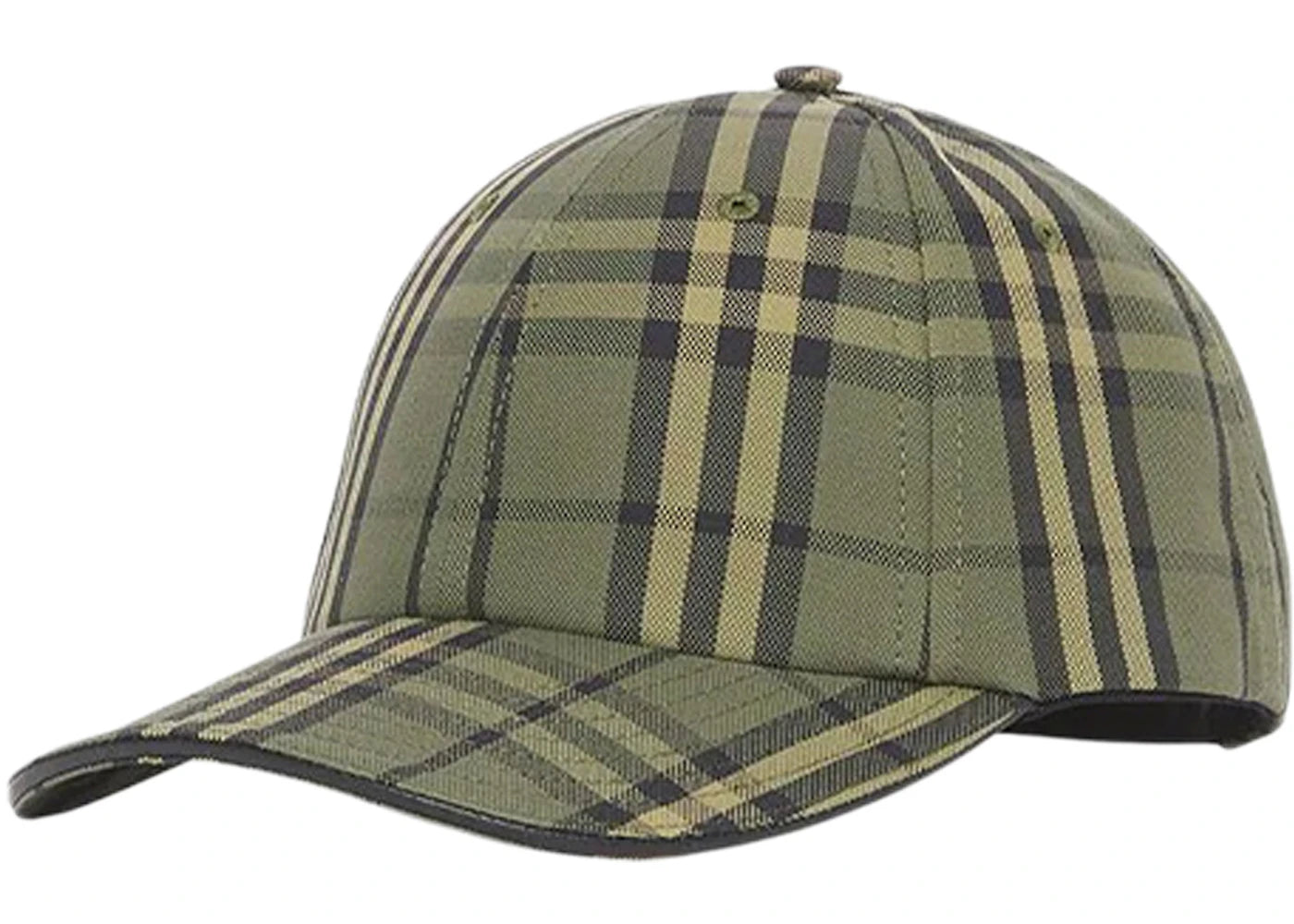 Burberry Vintage Check Canvas Baseball Cap Green