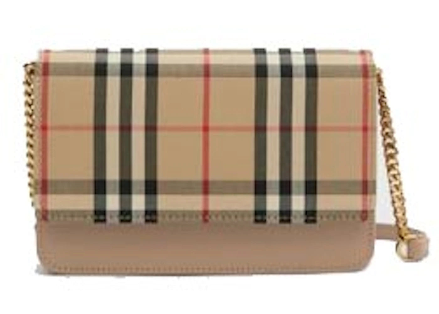 Burberry Vintage Check Canvas and Leather Bag Honey