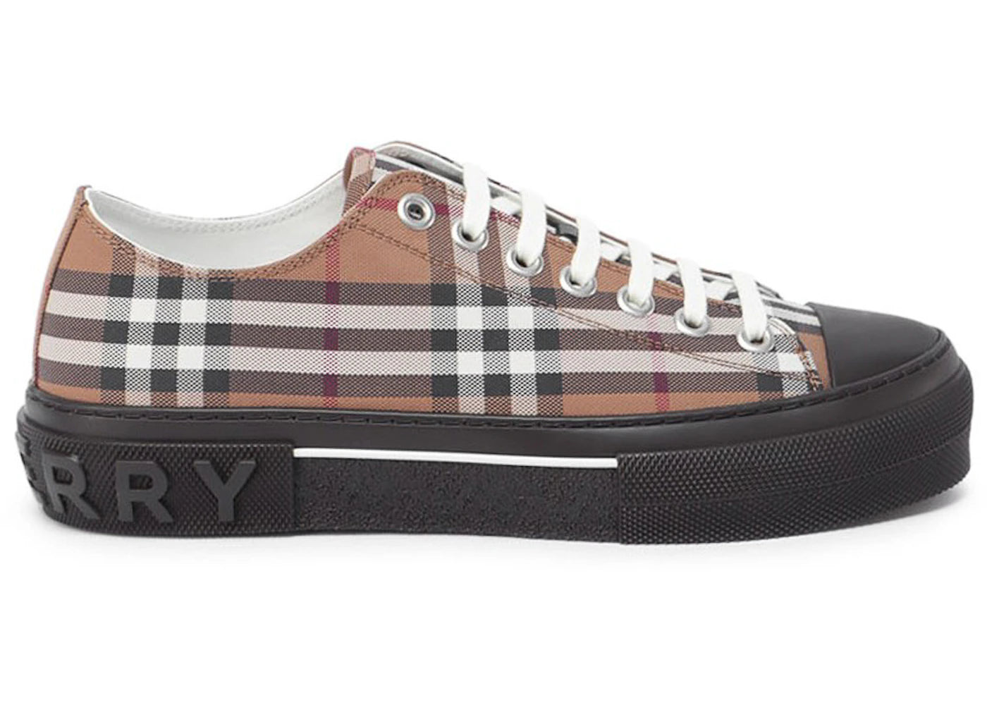 Burberry Vintage Check Lace-Up Sneaker Beige Brown