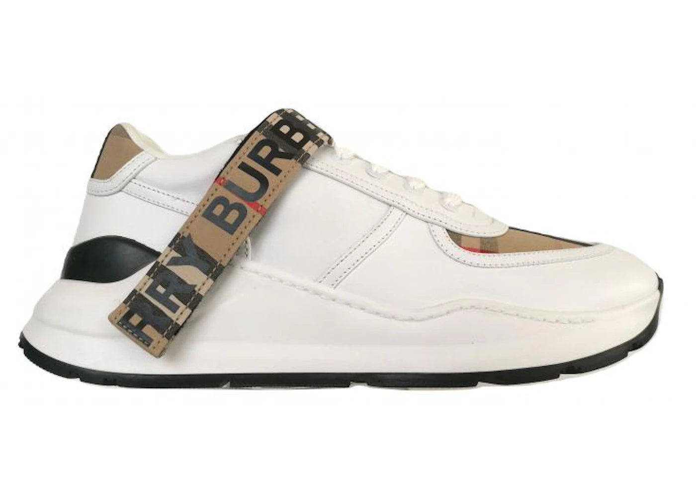 Burberry Vintage Check Leather Beige White