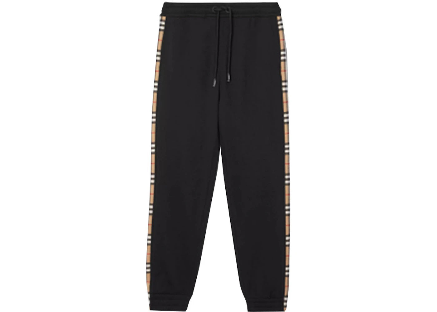 Burberry Vintage Check Panel Cotton Sweatpants Black