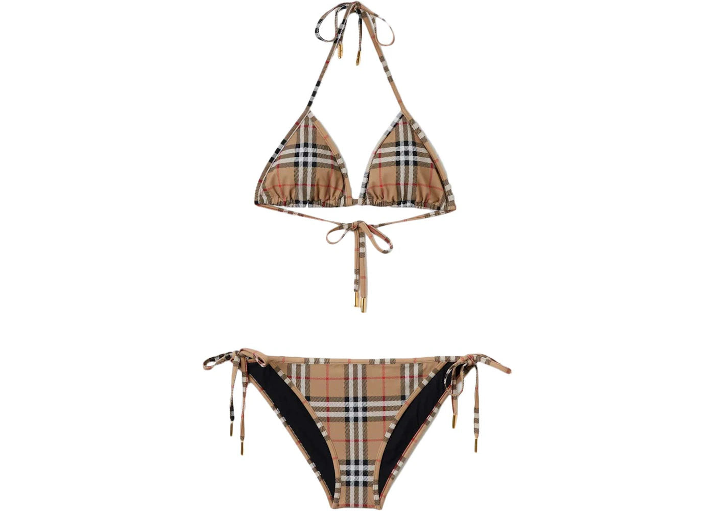 Burberry Vintage Check Triangle Bikini Archive Beige