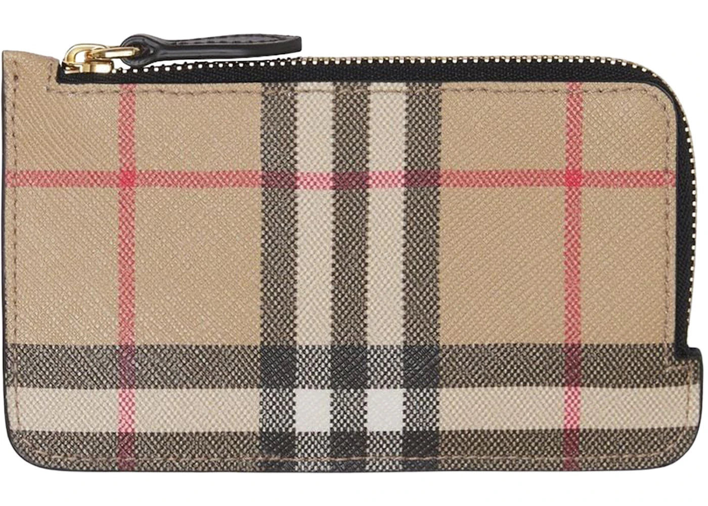 Burberry Vintage Check Zip-Around Card Holder Beige/Multi