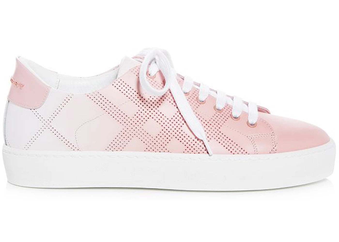 Burberry Westford Perforated Check Low-Top Pink White (Women's)