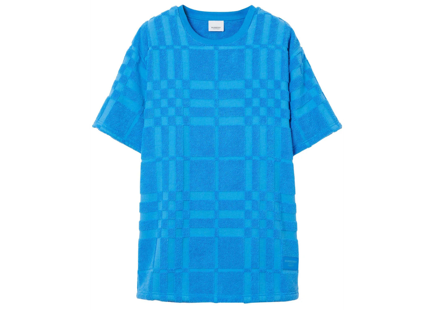 Burberry Willesden Towelling Check T-Shirt Blue