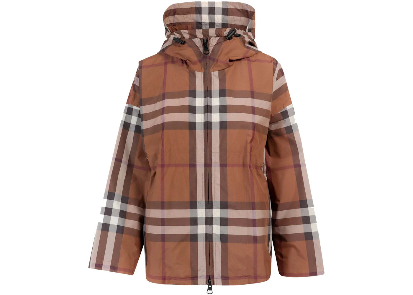 Burberry Woman Traditional Check Motif Nylon Jacket Brown