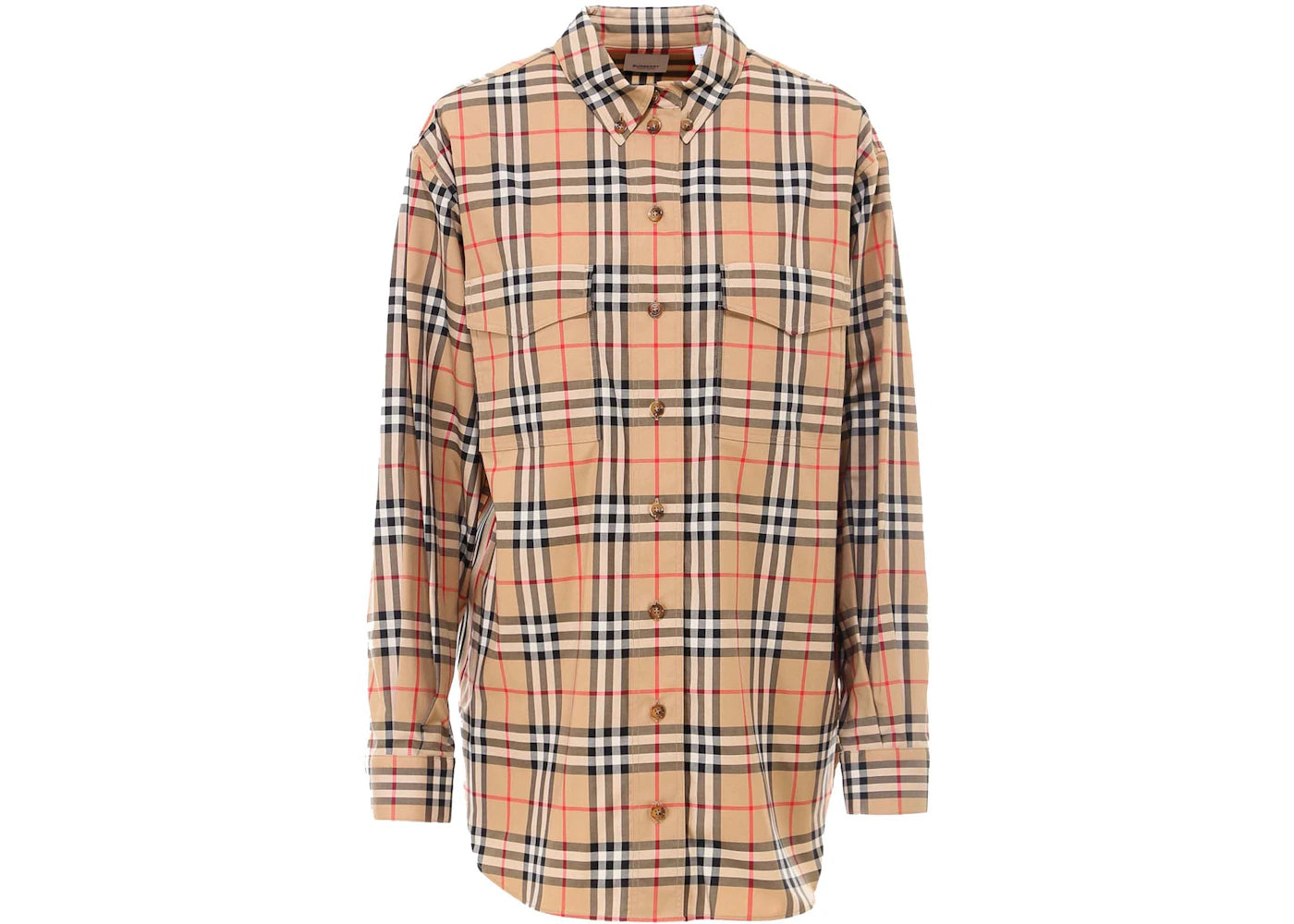 Burberry Woman Traditional Check Shirt Beige