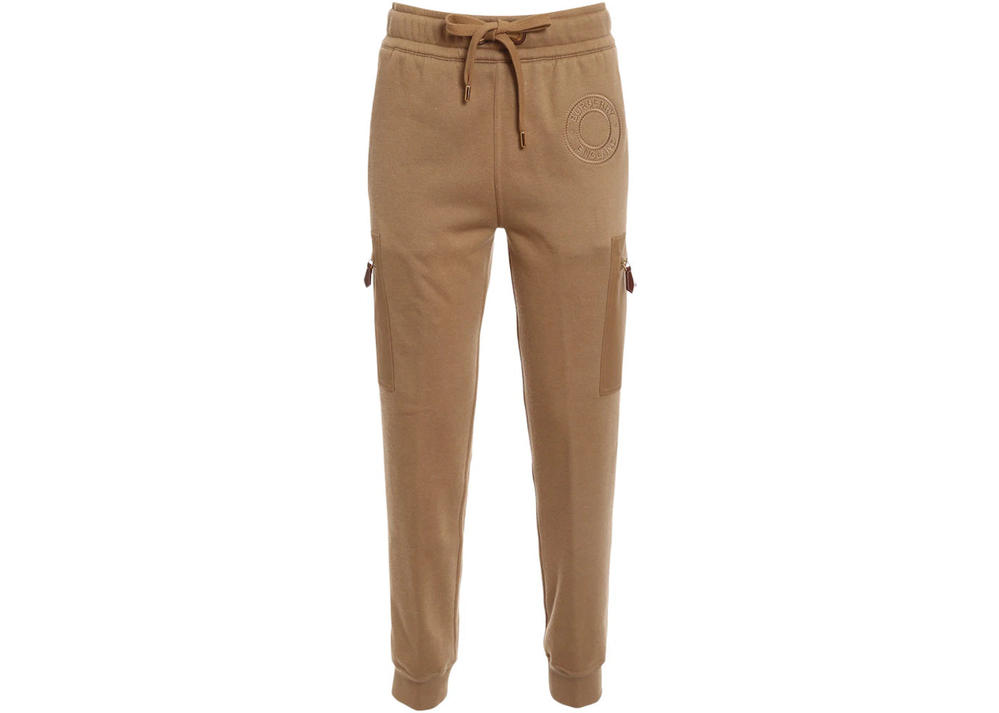 Burberry Women's Archway Logo Embroidered Track Pants Camel Beige