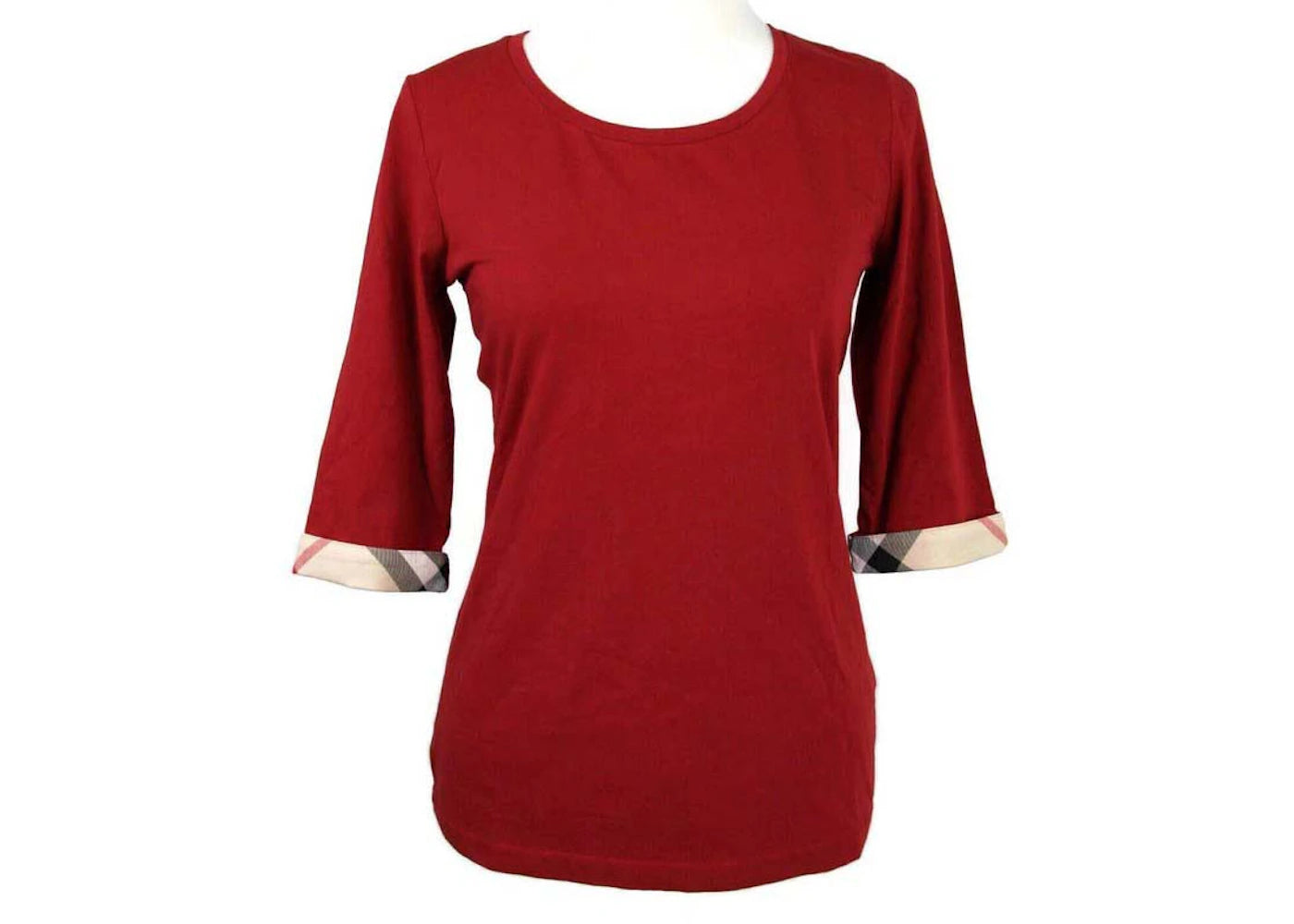 Burberry Women's Cotton Half Sleeve Shirt Red - 8008600