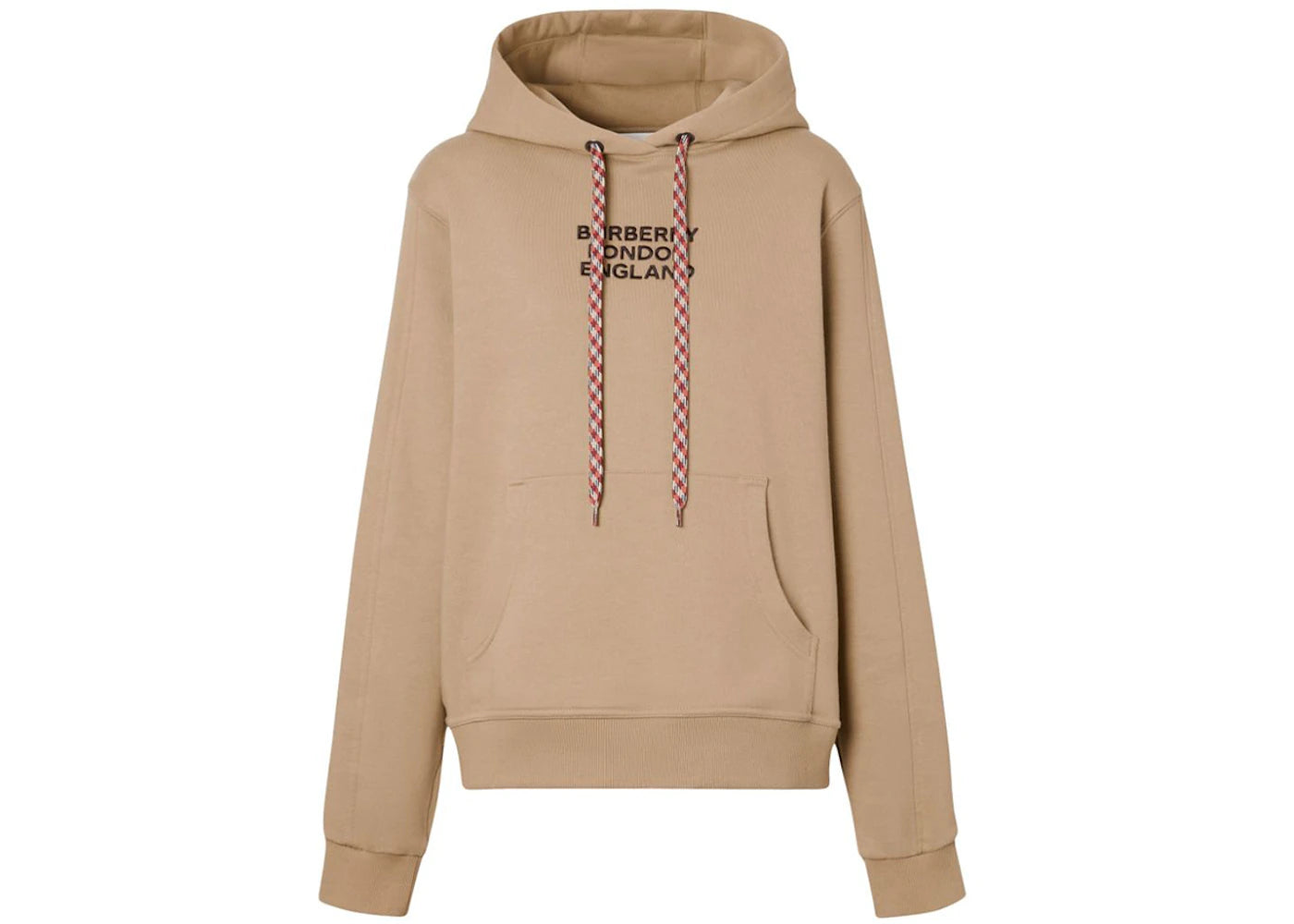 Burberry Women's Embroidered Logo Oversized Hoodie Beige