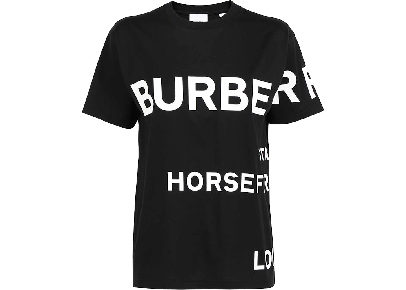 Burberry Womens Horseferry Print Cotton Oversized T-Shirt Black/White