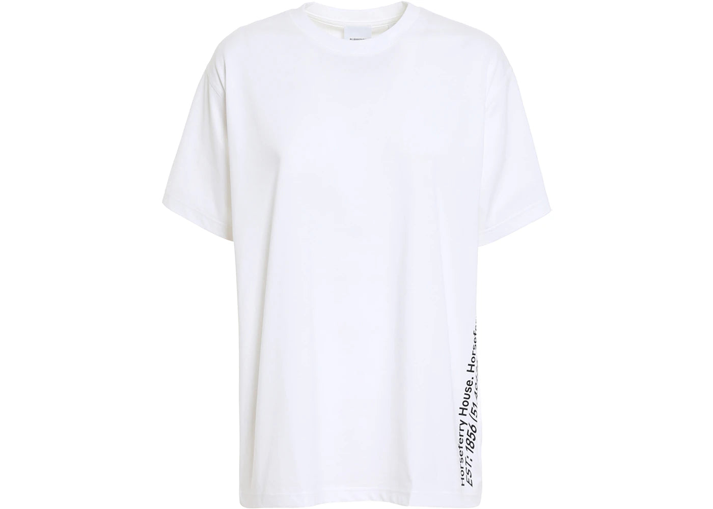 Burberry Womens Horseferry Print Cotton Oversized T-Shirt White/Black