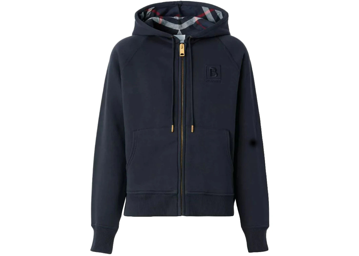 Burberry Women's Letter Graphic Cotton Blend Zip Hoodie Navy