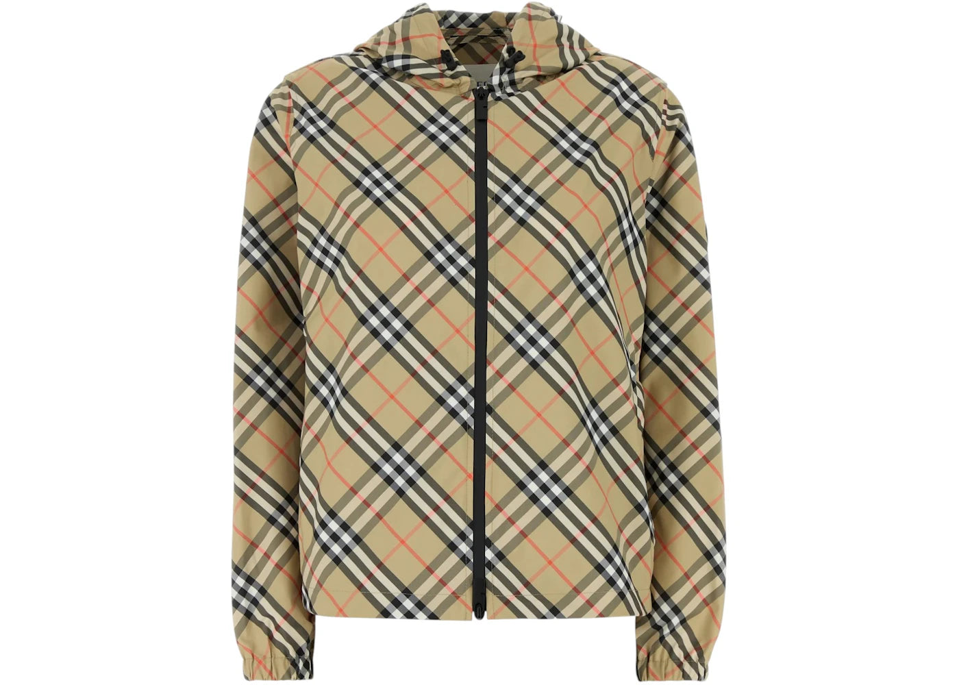 Burberry Women's Salcombe Check Hood Windbreaker Jacket Beige