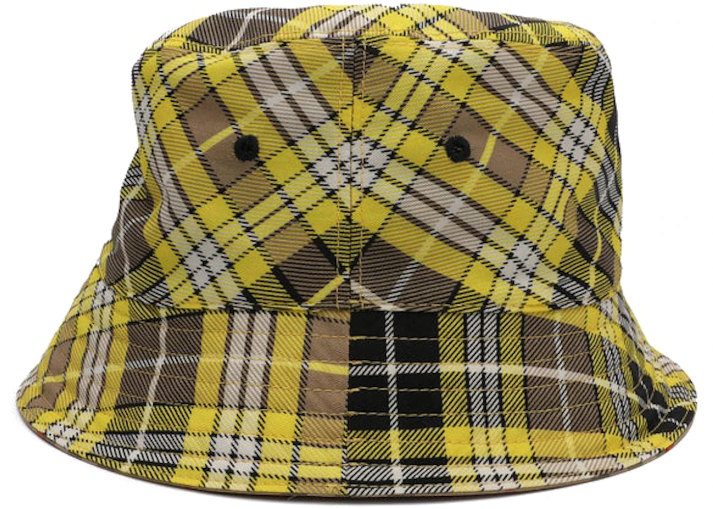 Burberry Womens Vintage Check Reversible Bucket Hat Yellow