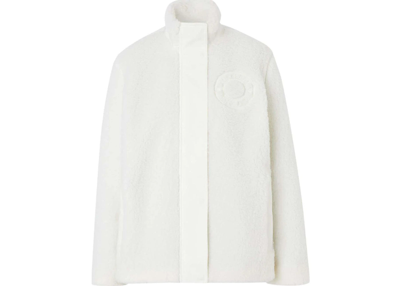 Burberry Wool-Blend Fleece Jacket White