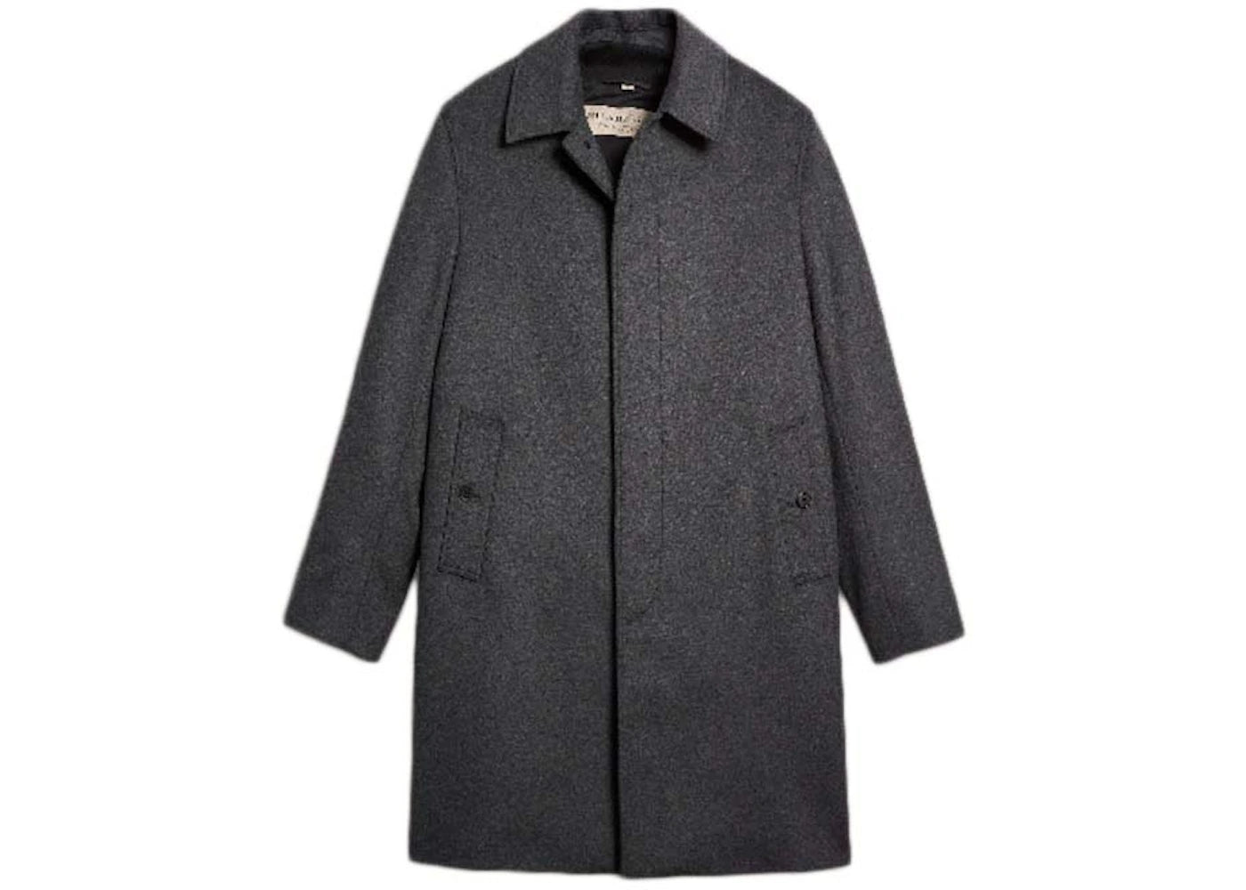 Burberry Wool Cashmere Blend Car Coat with Detachable Gilet Dark Grey