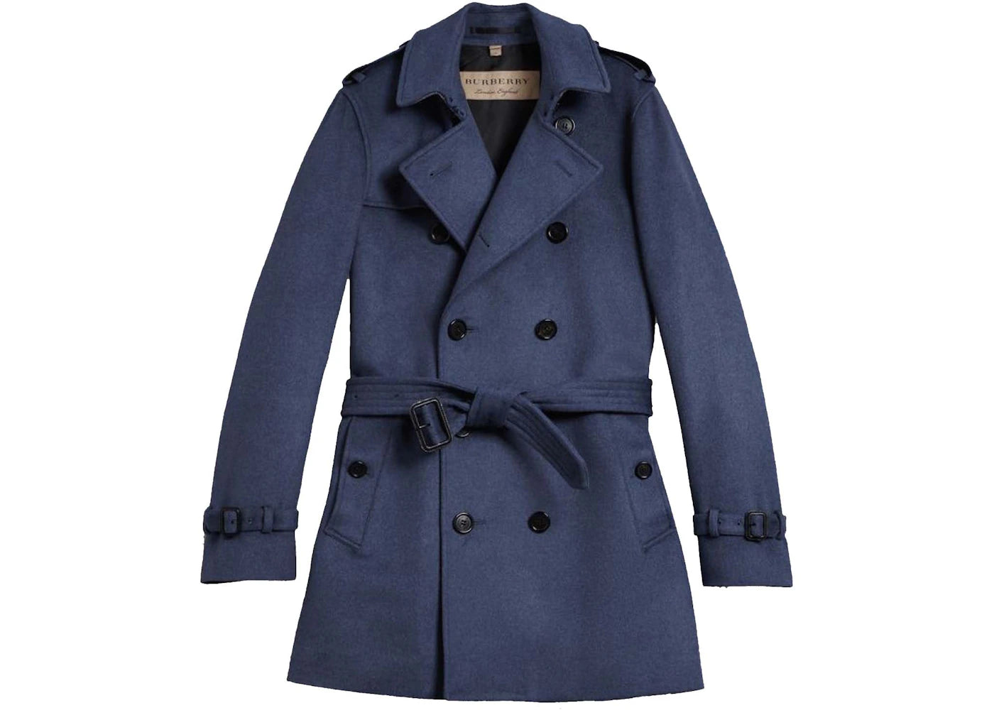 Burberry Wool Cashmere Trench Coat Blue