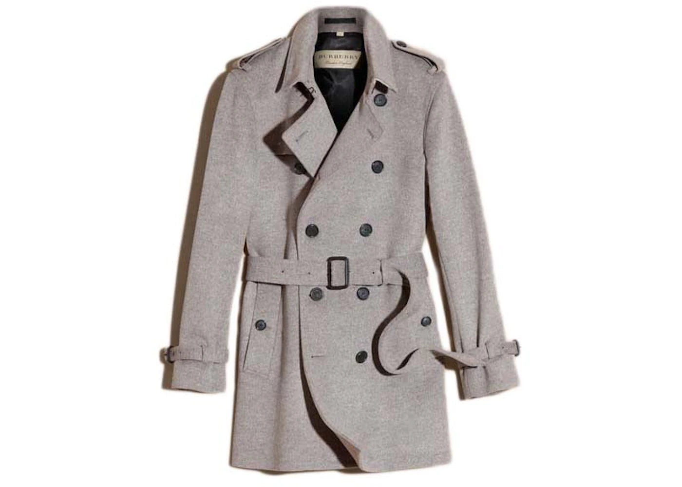 Burberry Wool Cashmere Trench Coat Grey