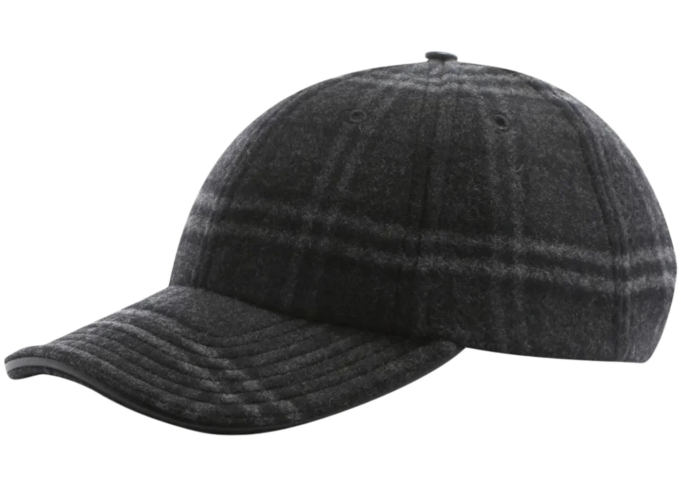 Burberry Wool Check Blend Baseball Cap Black/Gray