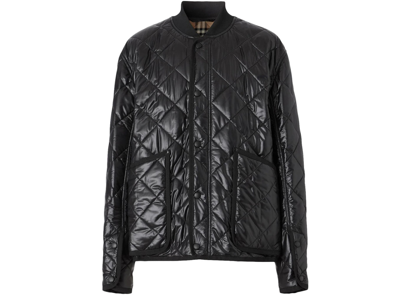 Burberry York Quilted Bomber Jacket Black