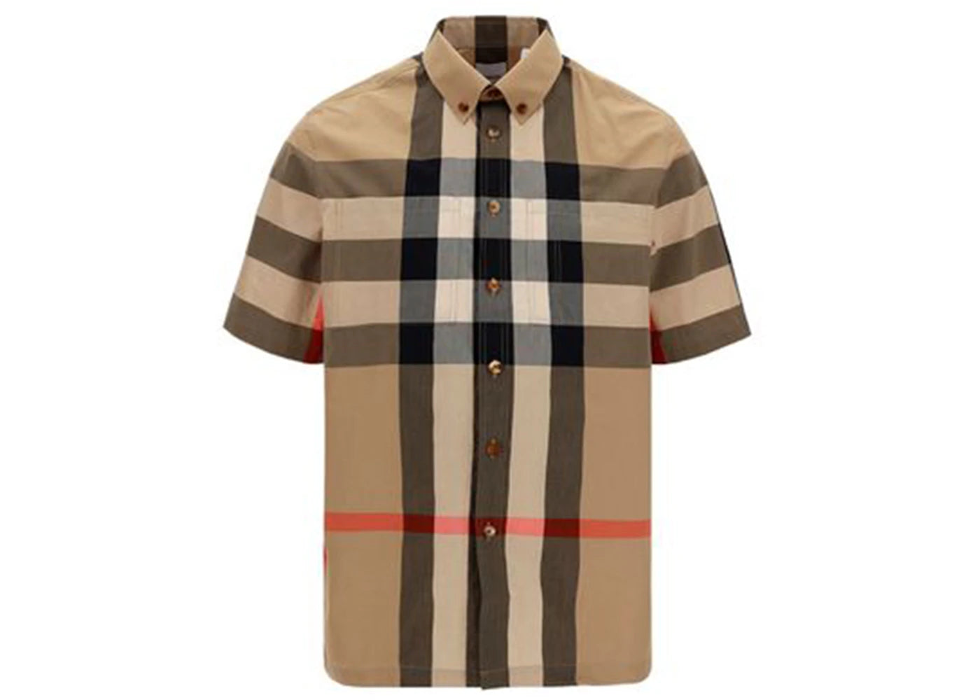 Burberry Thames Large Check Short Sleeve Shirt Archive Beige