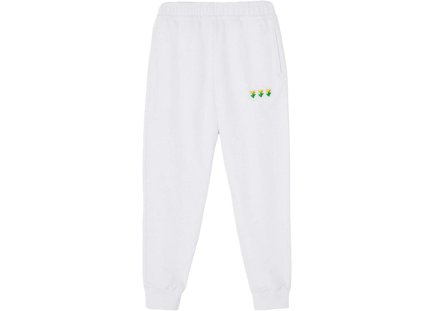 Burberry x Minecraft Embroidered Floral Cotton Jogging Pants White