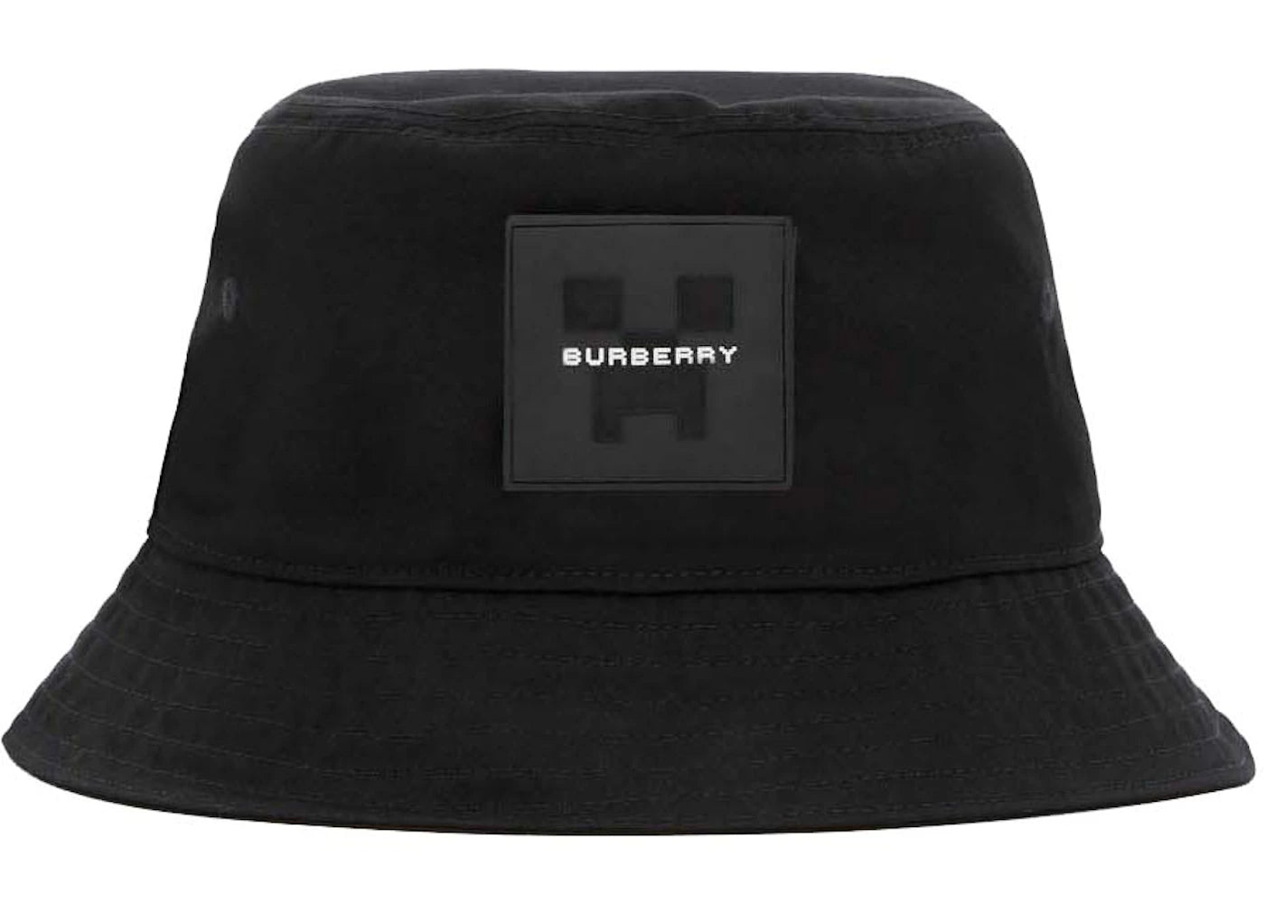 Burberry x Minecraft Logo Applique Cotton Gabardine Bucket Hat Black