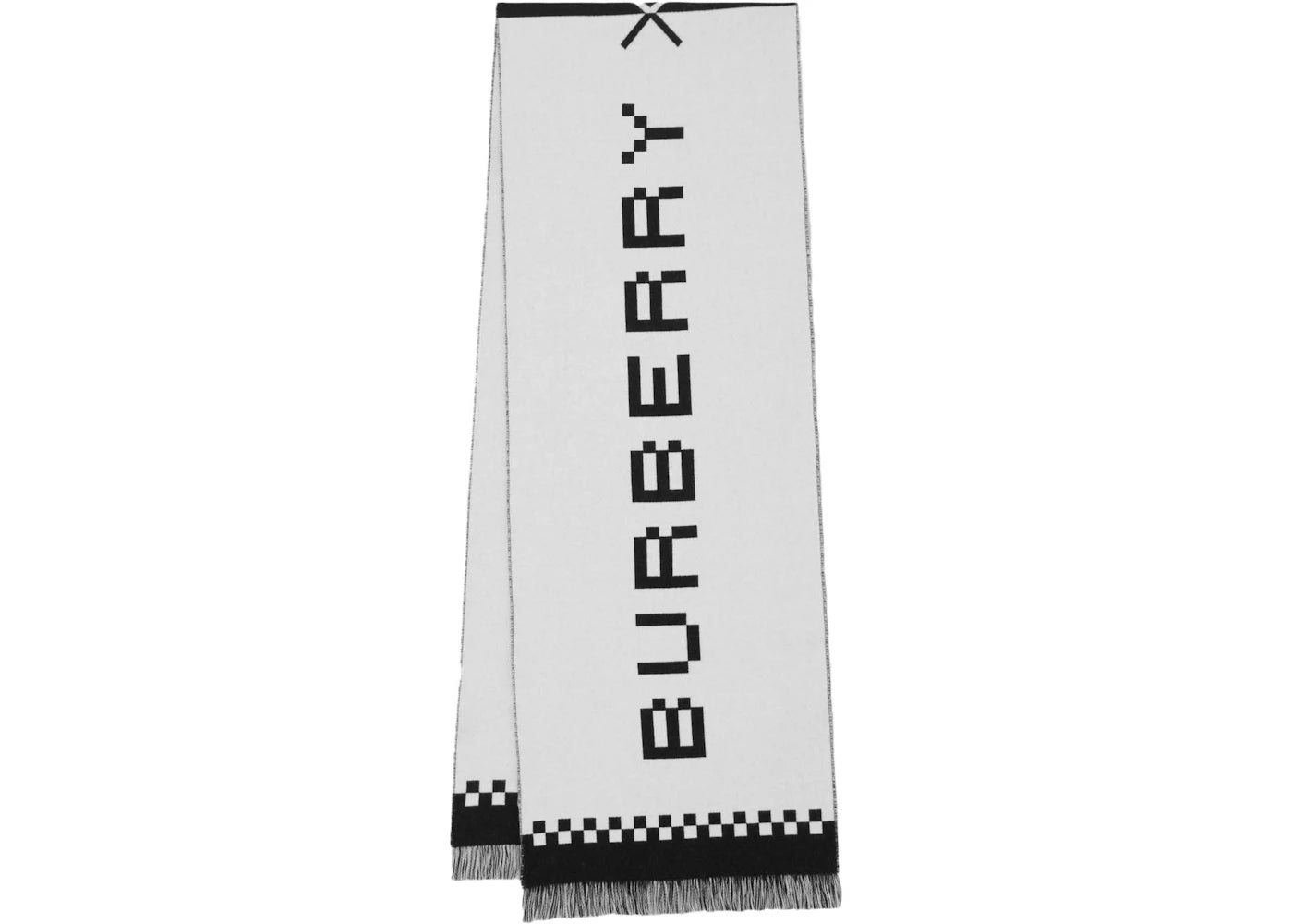 Burberry x Minecraft Logo Jacquard Wool Scarf Monochrome