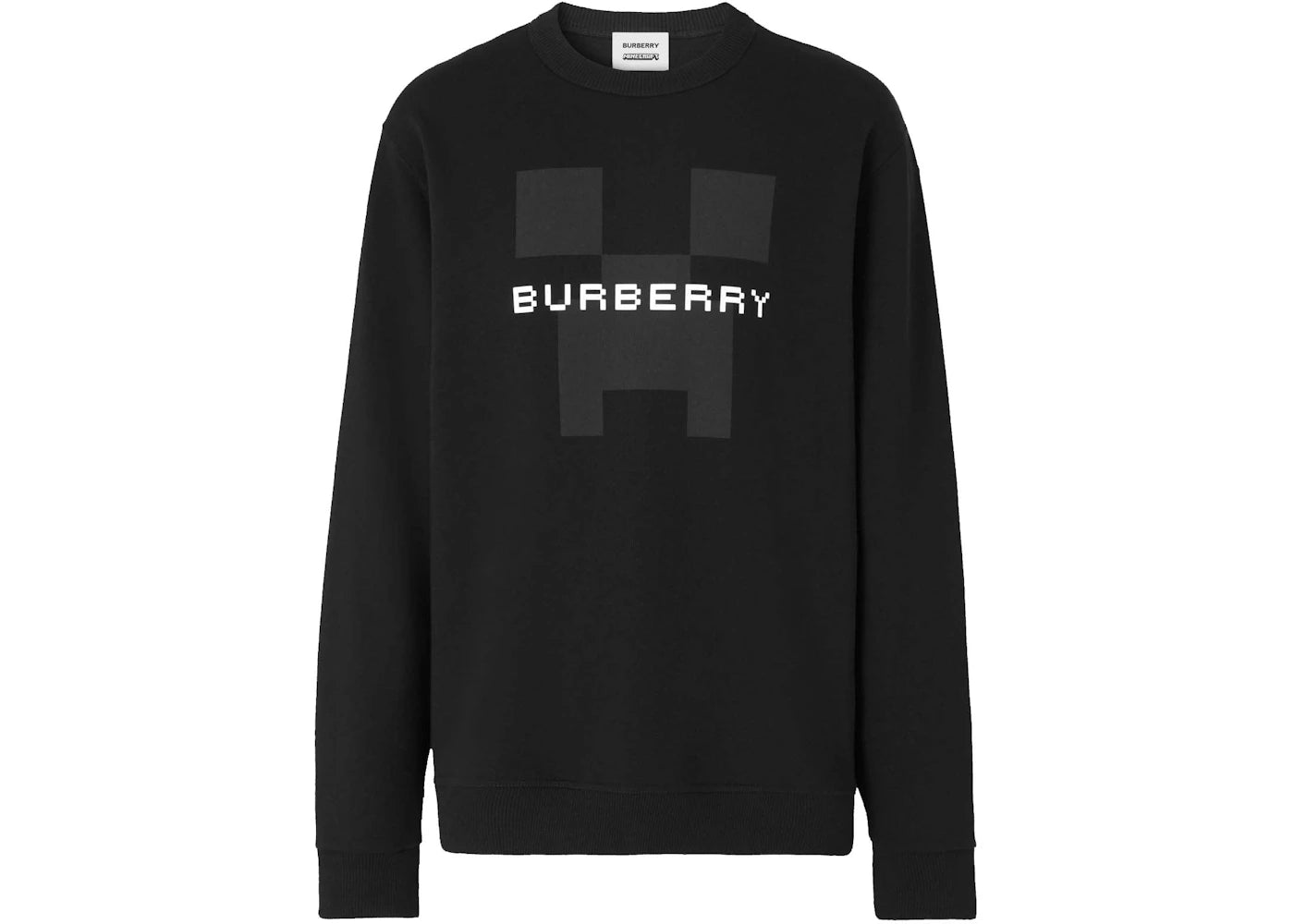 Burberry x Minecraft Logo Print Cotton Sweatshirt Black