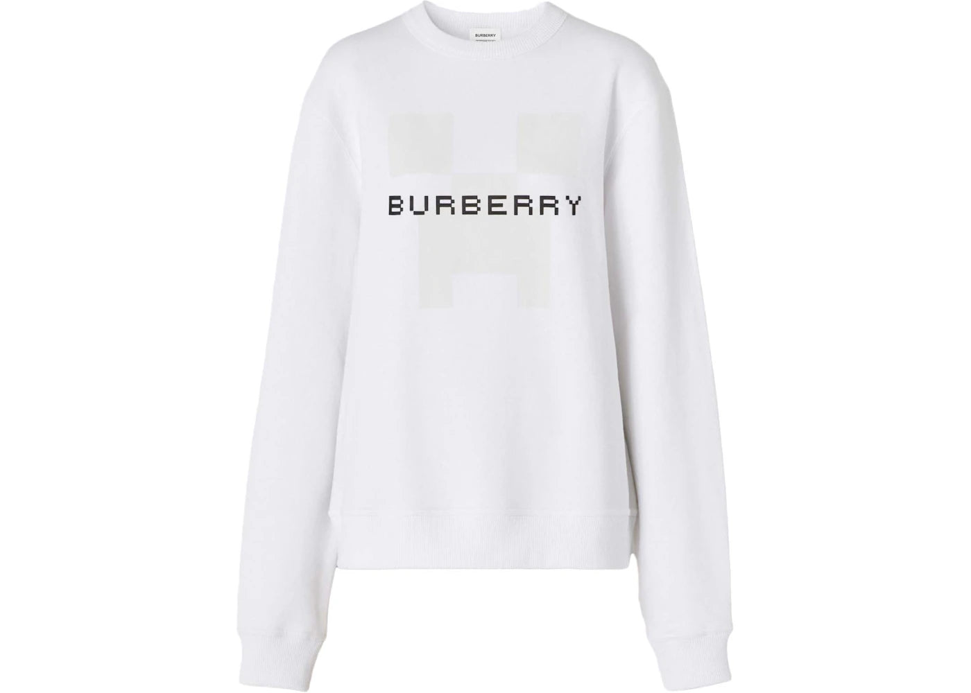 Burberry x Minecraft Logo Print Cotton Sweatshirt White