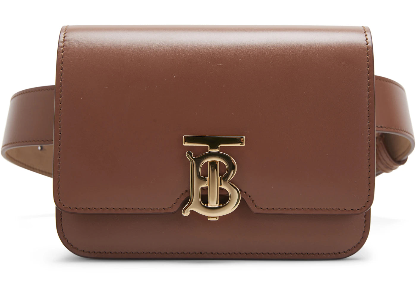 Burberry Belted Leather TB Bag Malt Brown