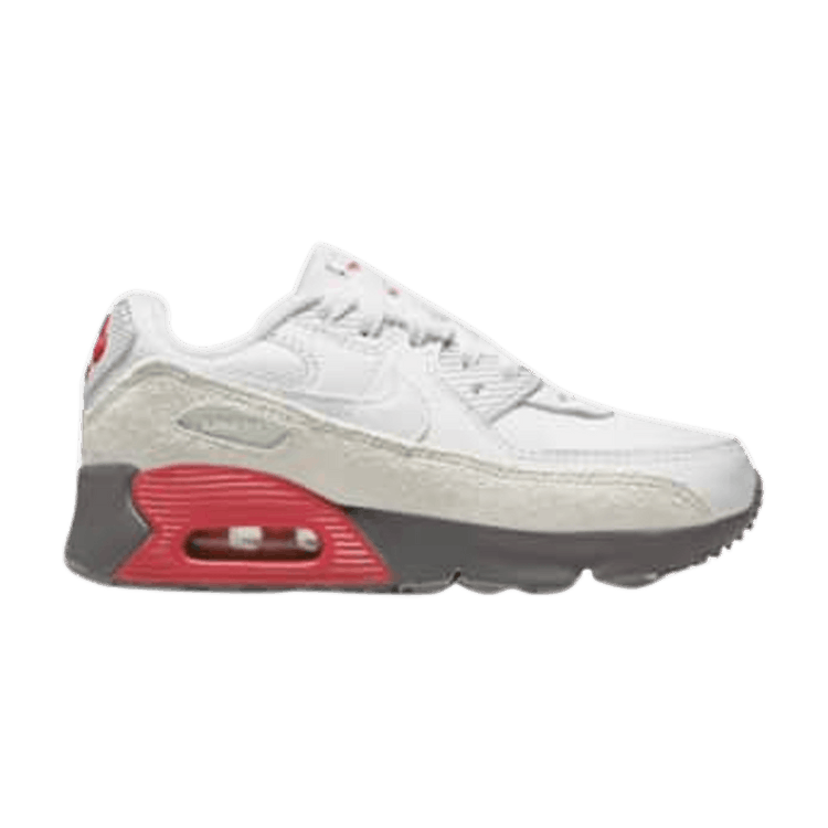 Nike Air Max 90 White Flat Pewter Red (PS)