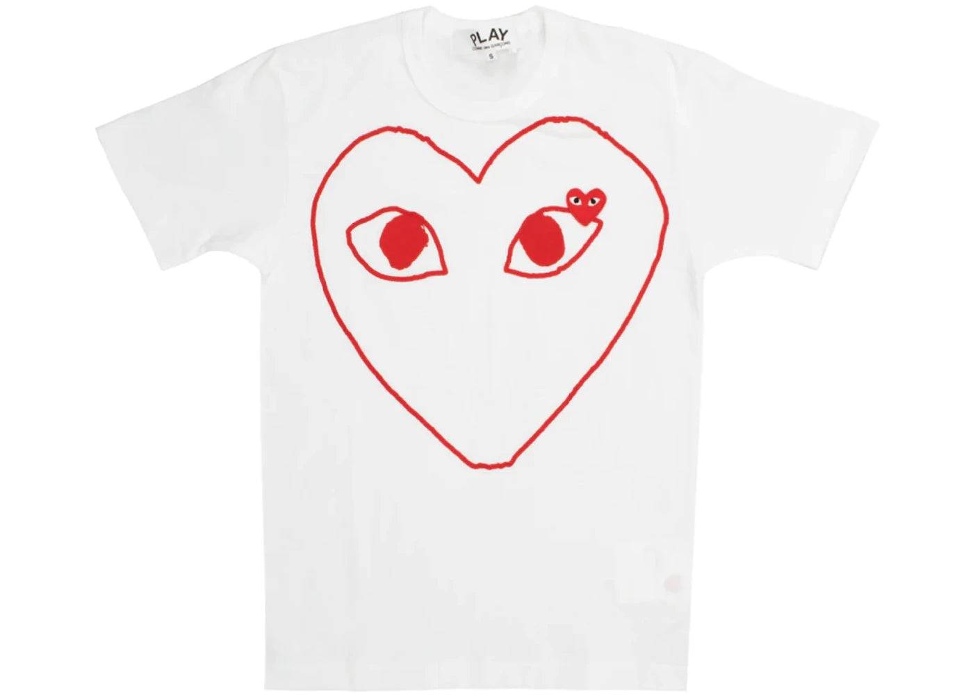 Comme des Garcons PLAY Play Women's Heart Outline S/S T-shirt White