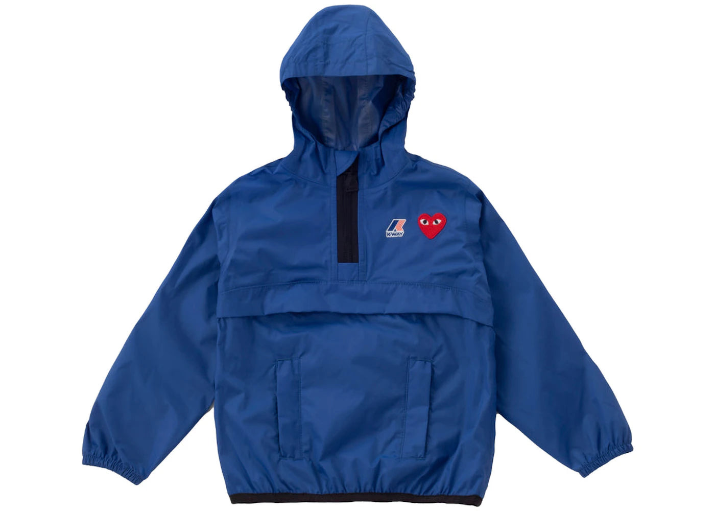 Comme des Garcons PLAY Play x K-Way Kids Half Zip Jacket Blue