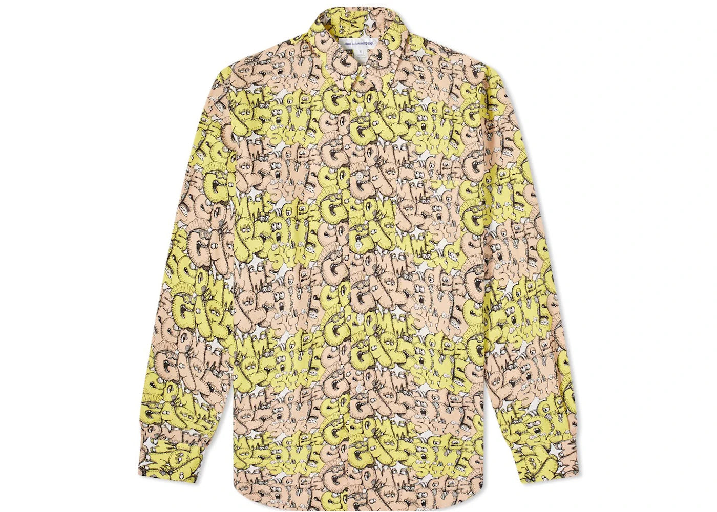 CDG Shirt x KAWS Classic Poplin Shirt Yellow/Pink