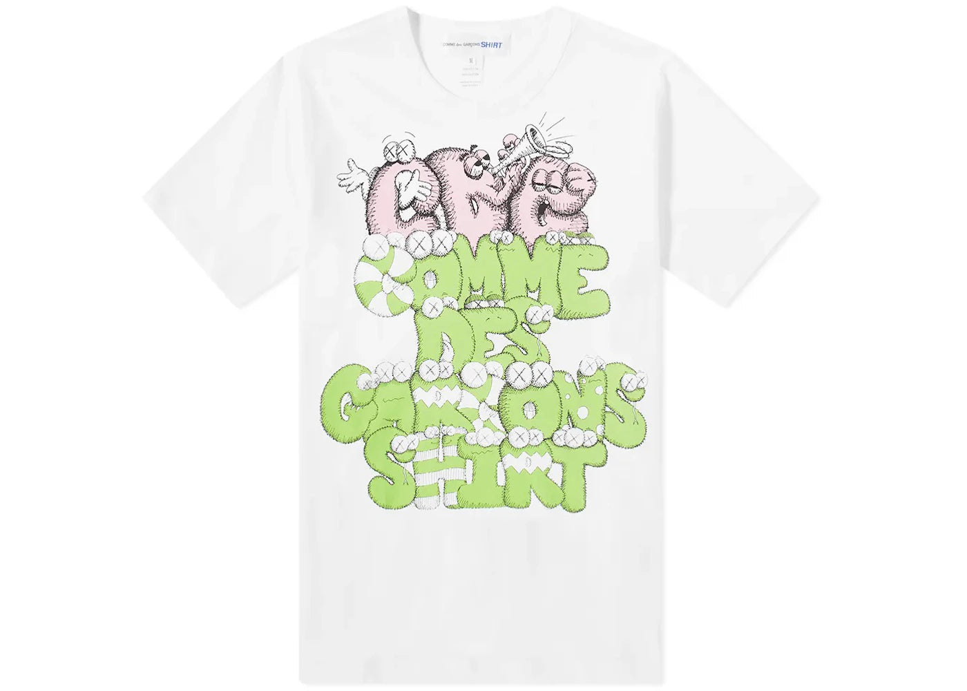 CDG Shirt x KAWS Print T-shirt White/Green/Pink
